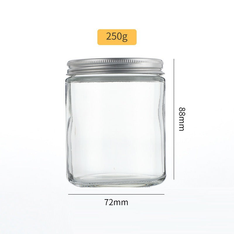 Glass Candle Cup with Lid for DIY Aromatherapy and Home Decor 200 mL