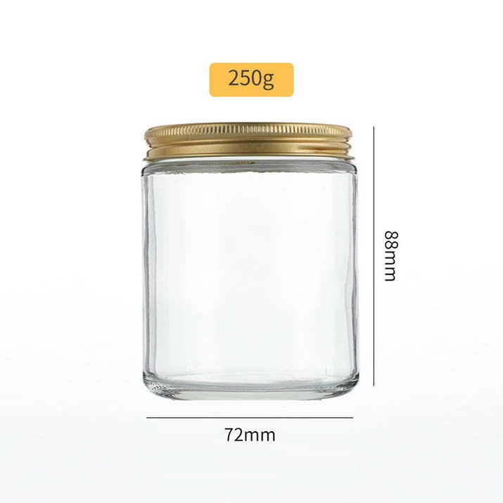 Glass Candle Cup with Lid for DIY Aromatherapy and Home Decor 200 mL