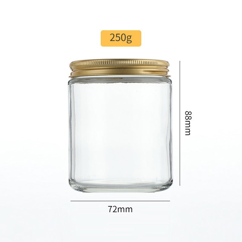Glass Candle Cup with Lid for DIY Aromatherapy and Home Decor 200 mL